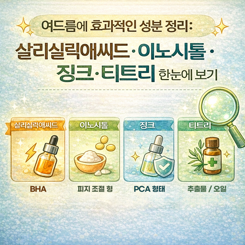여드름에 효과적인 성분 정리